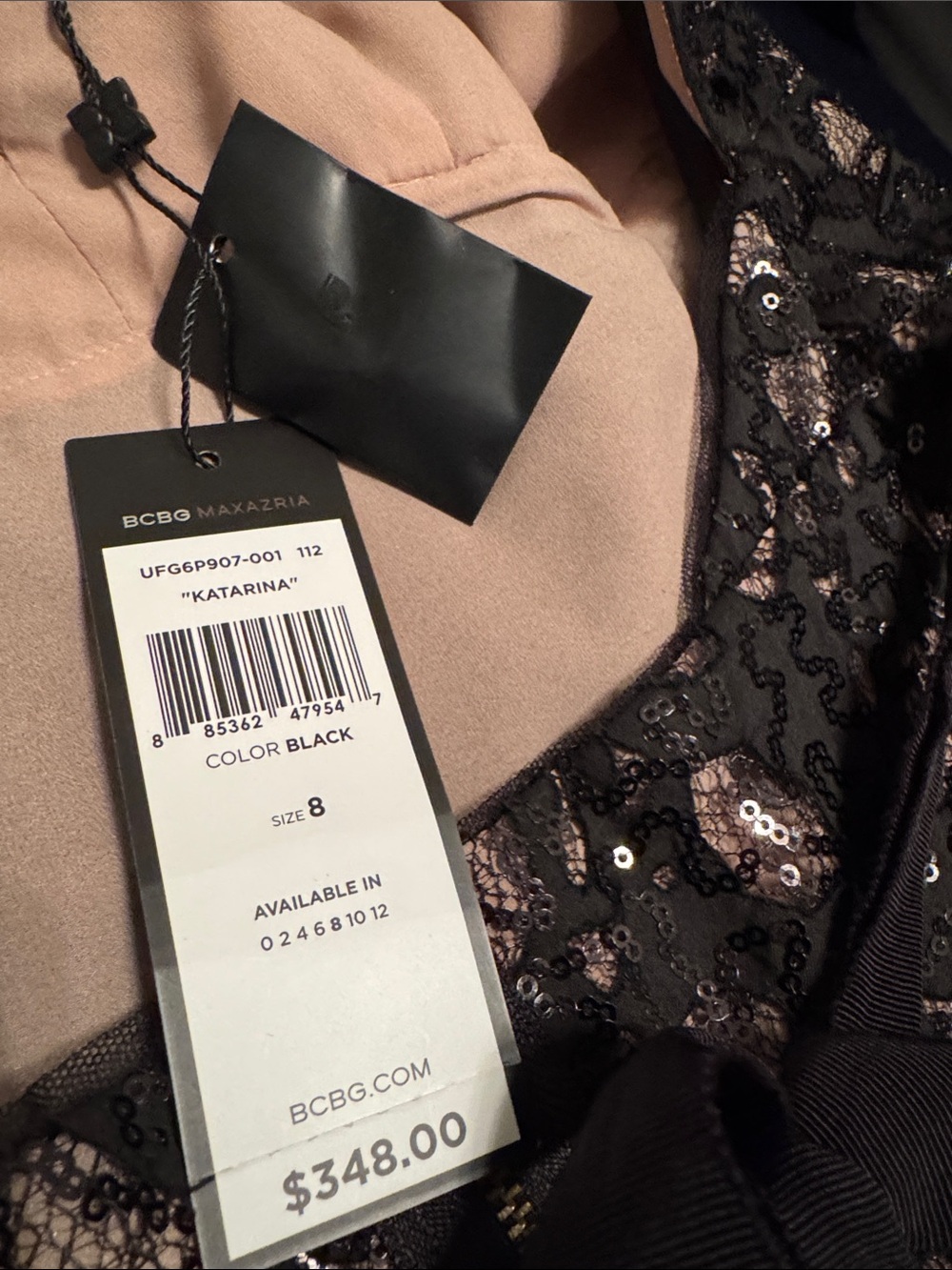 BCBGMaxAzria Katarina Black Lace V-Neck Open-Back Mini Dress - Picture 2 of 8